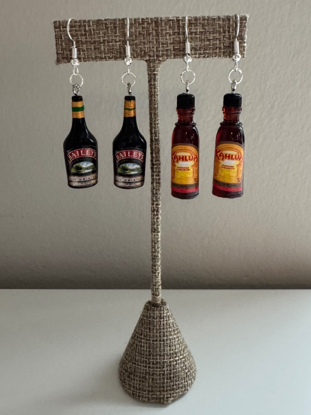 Coffee Liqueur Bottle Dangle Earrings | Novelty Bar Jewelry
